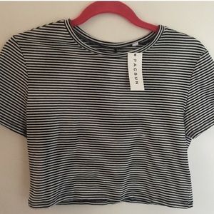White and black striped crop top from pacsun